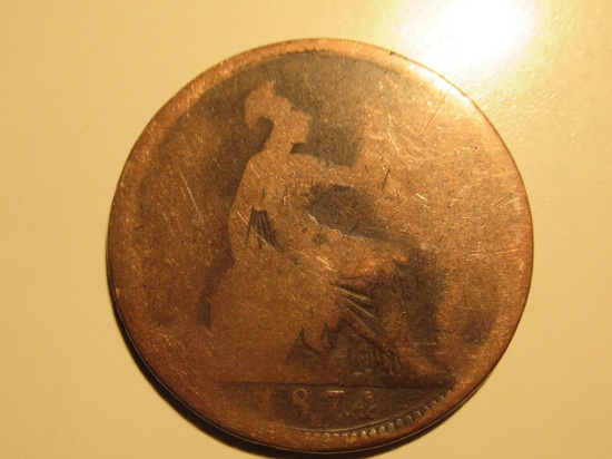 1874 Great Britain Penny (Queen Victoria Era)