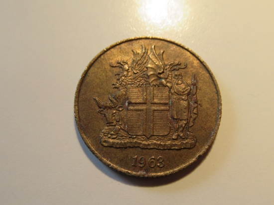 Foreign Coins: 1963  Iceland 1 Krona