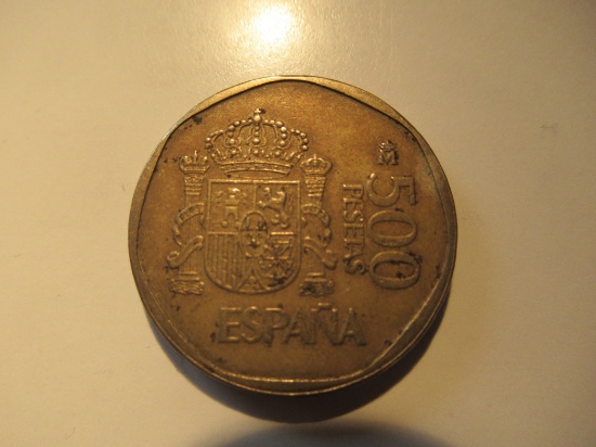 Foreign Coins: Spain 500 Pesetass big coin