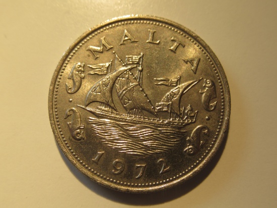 Foreign Coins:  Malta 1972 10 Cents
