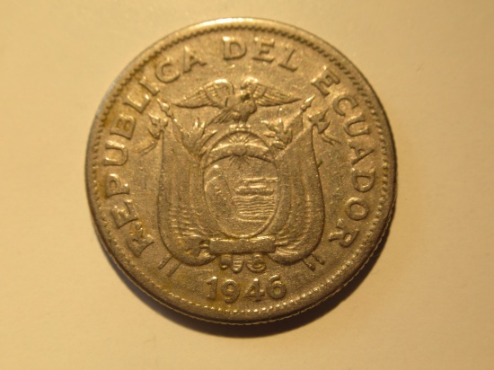 Foreign Coins: 1946 Ecuador 1 Sucre