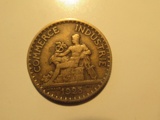 Foreign Coins: 1925 France 1 Franc