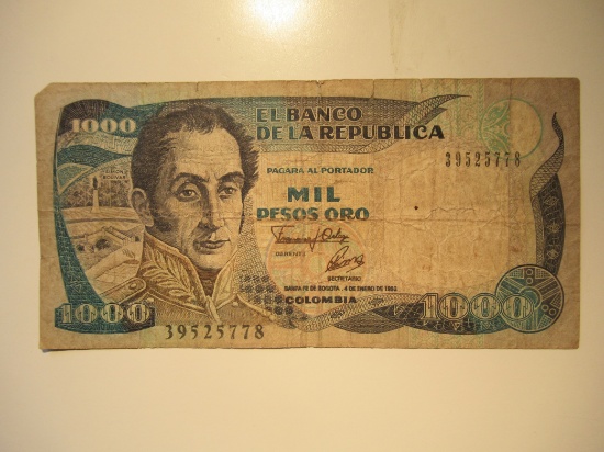Foreign Currency: Colombia 1,000 Pesos
