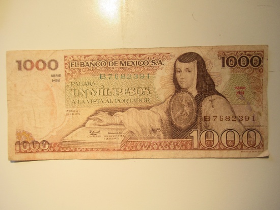 Foreign Currency: Mexico 1,000 Pesos