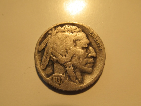 US Coins: 1x1937-D Buffalo Nickel
