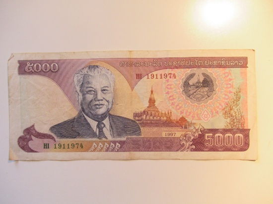 Foreign Currency: Laos 5,000 Kip