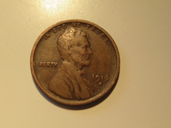 US Coins: 1916-D  Wheat penney