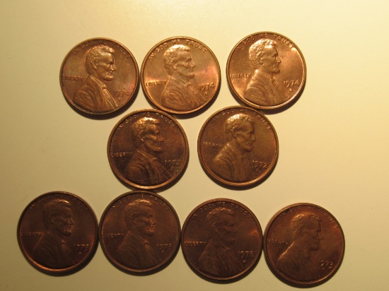 US Coins: 4xBU/Clean 1973-D, 2xBU/Claen 1972-S& 3xBU/Clean 1974-D pennies