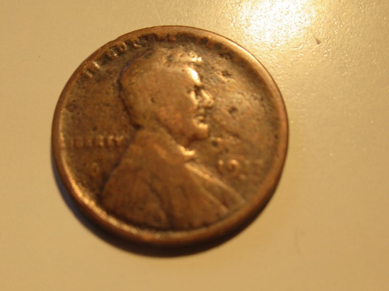 US Coins: 1917-D  Wheat penney