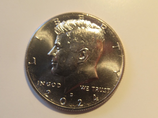US Coins: 1x2024-D (UNC) Kennedy Half Dollar