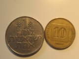 Foreign Coins: 2 Israel Coins