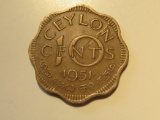 Foreign Coins: 1951 Ceylon 10 Cents