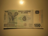 Foreign Currency: Congo 100 Francs (crisp)