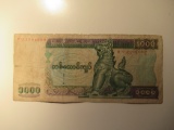Foreign Currency: Myanmar 1,000 Kyats