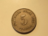 Foreign Coins: 1914 (WWI) Germany  5 Pfennig