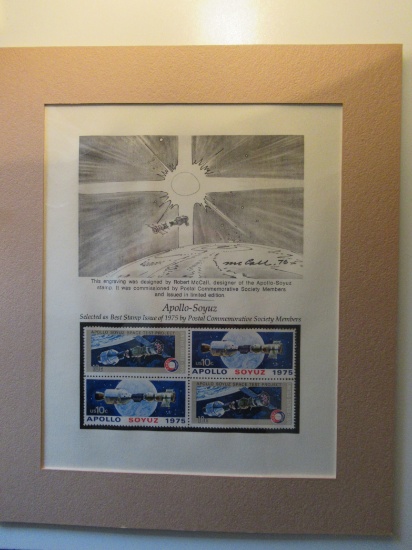 Framed Appolo Soyuz (Postal Society 1975 Best of The yaers Award)