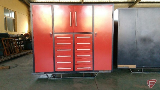 New 80" Heavy Duty Multi Drawer Tool Cabinet c/w: 12 drawers, 2 large drawers, 2 small drawers