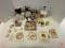 Beatrix Potter items, book ornament, napkins, buttons, pencil sharpeners, lamp, stuffed animals