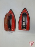 Red enameled iron set: Czechoslovakian, detachable handle and two bottoms