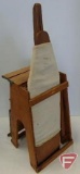 Salesman's sample-combination wooden ironing board and step stool,