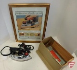 Westinghouse open handle steam iron with box, and