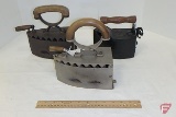 Charcoal irons, one Eclipse, one made in Czechoslovakia, and one maker unknown, All 3