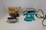 Gorgie Manufacturing Co Little Traveller Folding Iron with box, and