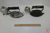 Coleman Gas Iron, Model No 2, 1925, and Coleman Good Value Iron, gas, instant light, Model 12