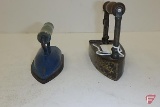 Small/childs irons, one marked 3, one with tri-bump handle,