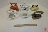Porcelain iron trinket boxes and vases