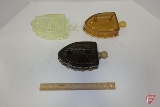 Glass iron butter/candy dishes