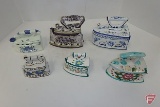 Porcelain iron trinket boxes/knick knack