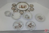 Metal trimmed coaster set with tray from Germany,