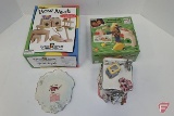 Porcelain 2 piece fairy lamp by Blue Sky, Ryan's Room toy wood utility set, and