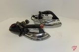 Eureka cordless automatic iron with base, Model 150A and General Mills electric steam iron, both