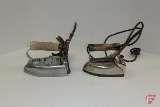 National Steam Electric Company iron, Model 6B, and Dover Mfg Co A-Best-O iron, CatNo6 1/2L