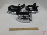 Sunbeam electric irons, Ironmaster Model A12A, Ironmaster Model A-4, and one other