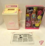 Barbie washing machine, Barbie Wash n Wear set, laminated newspaper article, All 3