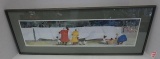 Framed and matted print by Betty Schwank, Wash Day II, 1147/2000, 10inHx28inW, and