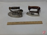 Small German electric irons, Diskus and Elmag, both