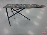 Wood Rosemaling ironing board with (3) wood Rosemaling irons, All 4