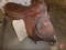 Leather English saddle, 17