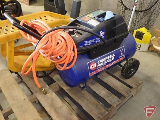 Campbell Hausfeld 5hp 13 gallon air compressor with hose and nozzle