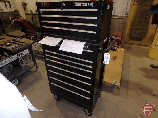 Craftsman 12 drawer two piece tool box on wheels