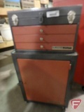Alltrade 3 drawer metal tool box and metal cabinet and contents