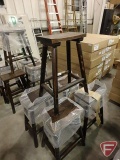 (5) Wooden bar stools, 28