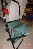 (3) portable folding camp chairs, golf balls, tees, plastic shot glasses