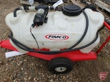 Fimco pull-type 25 gallon sprayer with High FLO gold series pump, includes wand and spray boom