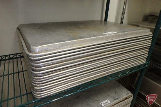 (17) full size stainless steel sheet pans