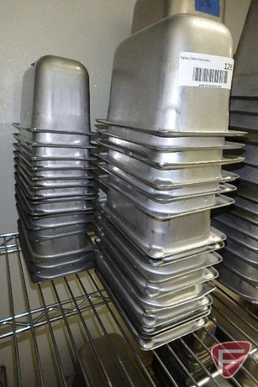 (30) 1/9 size stainless steel 4in deep pans